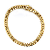 7mm Solid Gold Miami Cuban Bracelet 10K - White Carat - USA & Canada